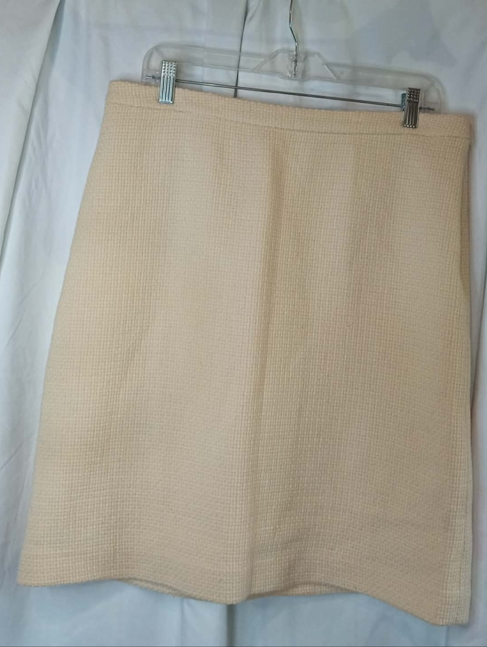 14 Banana Republic Neutral Buttercream Textured Mini Pencil Skirt Office Wool